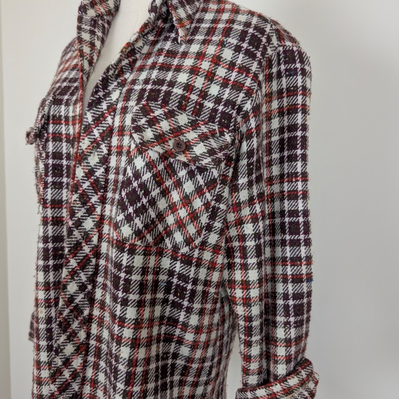 70s Wrangler Plaid Button Down Flannel Long Sleeve Buffalo Check Jacket - Picture 2 of 8